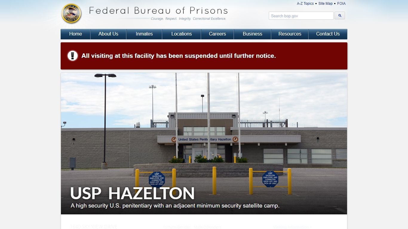 USP Hazelton - Federal Bureau of Prisons